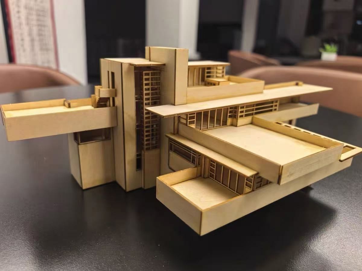1/75 1/100 Fallingwater Villa 3D Wooden DIY Building Model Assembly Kits Set