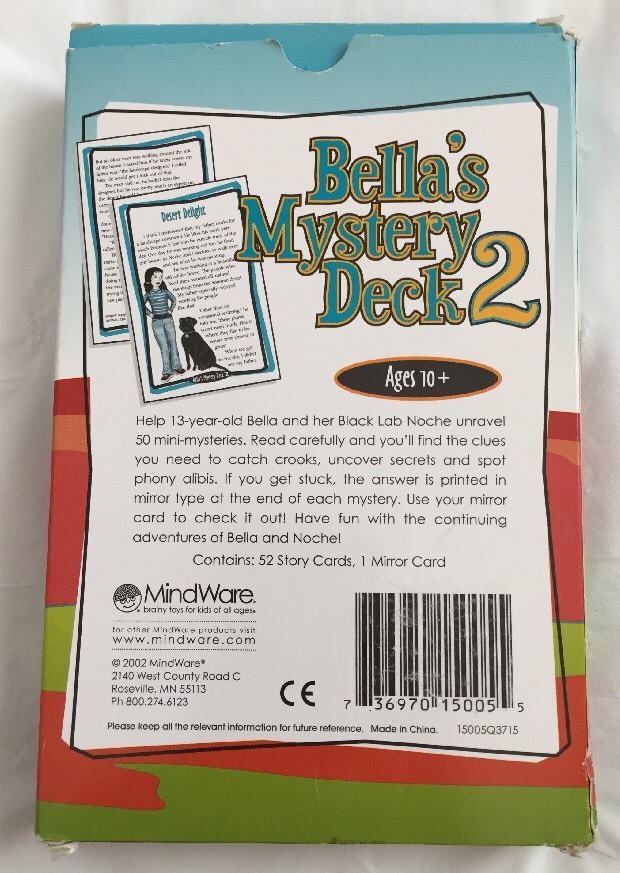 BELLA’S NOCHE MYSTERY DECK 2 MINDWARE BRAINY TOYS…KIDS OF ALL AGES..W / MIRROR