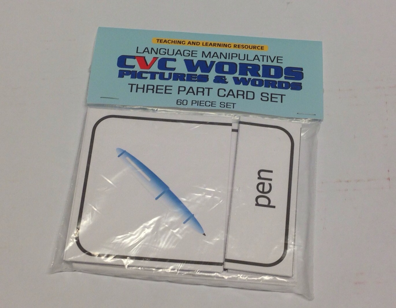 Three Part Cards – Cvc Words CVC WORDS AND PICTURES CARDS Teaching supplies