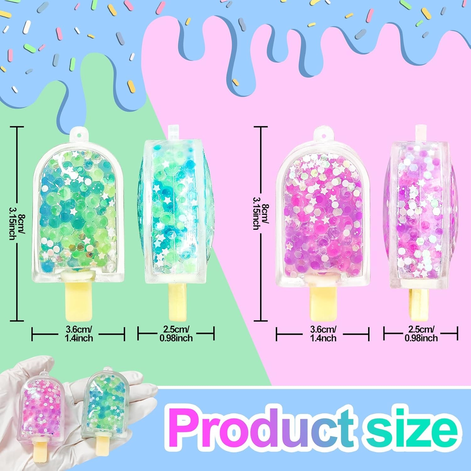 2Pcs Ice Cream Squeeze Fidget Toy for Stress Relief – Fun Summer Party Favors