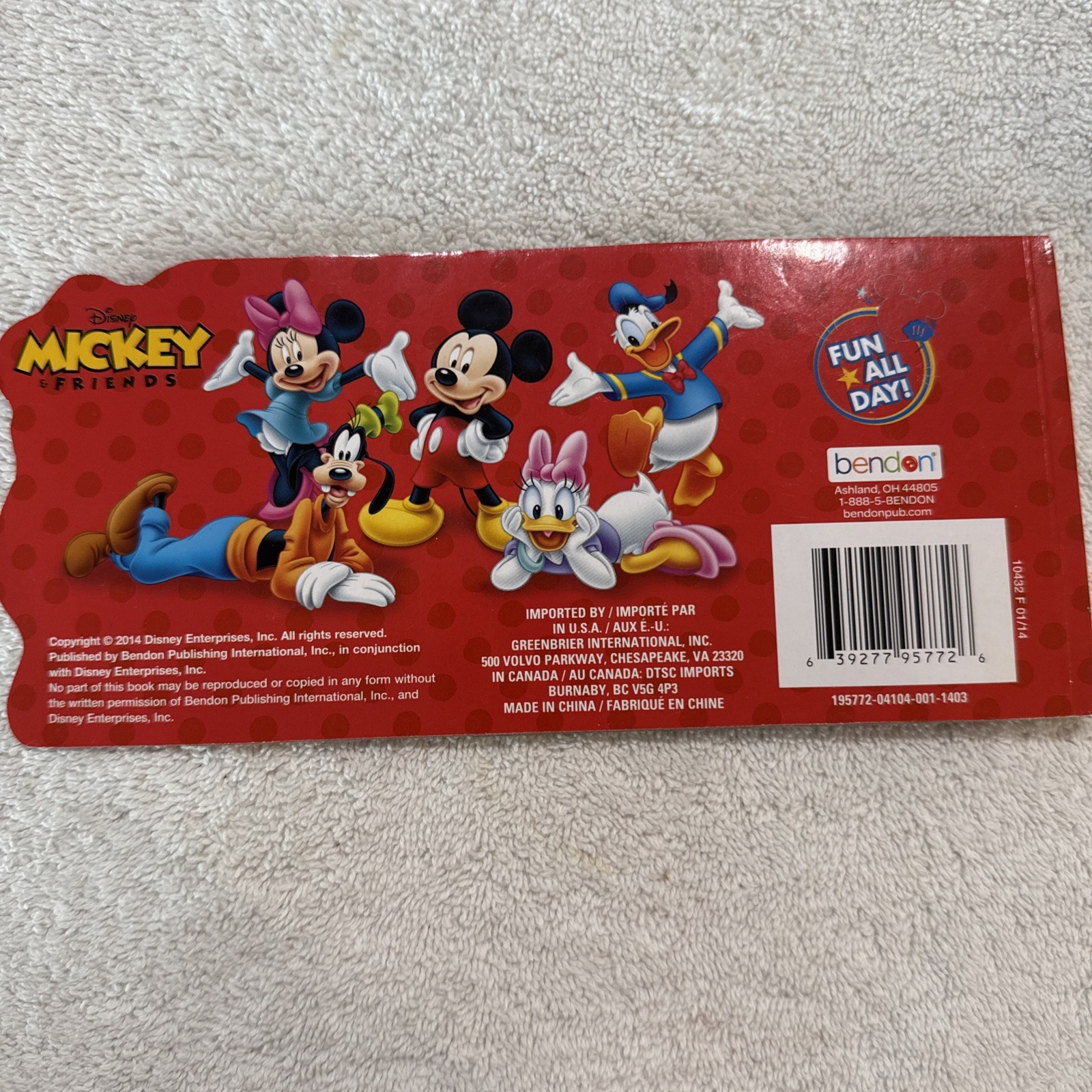 Mickey and Friends Disney Flip Tab Board Book Pre-K NEW!