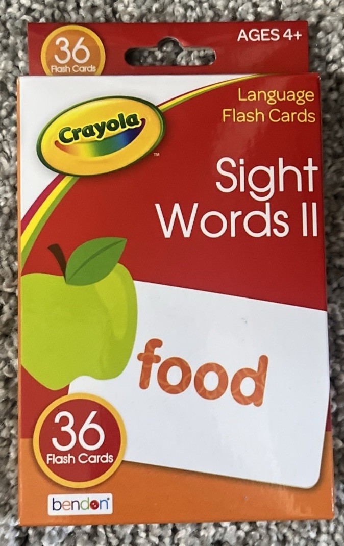 NEW Crayola Sight Words II Language Flash Cards Includes 36 Cards Ages 4+