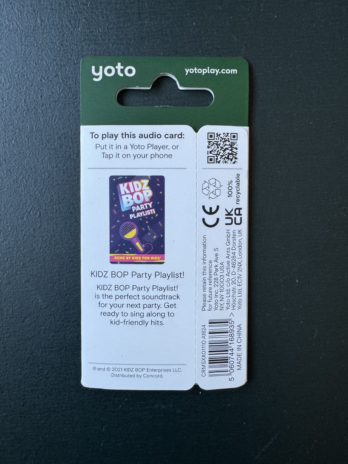 Yoto Card KIDZ BOP Party Playlist Audio Card for Yoto Player Speaker All Ages