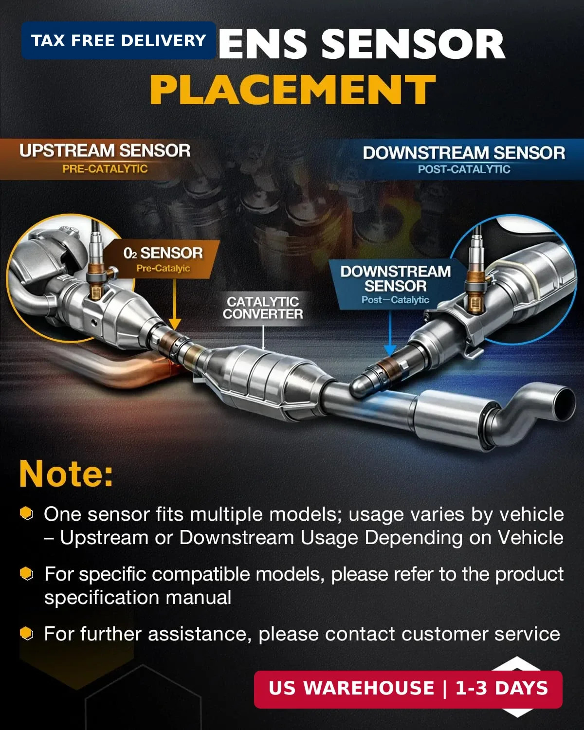 O2 Sensor Upstream Downstream 2Pcs | Oxygen Sensor for Ford F150 F250 Ranger Exp