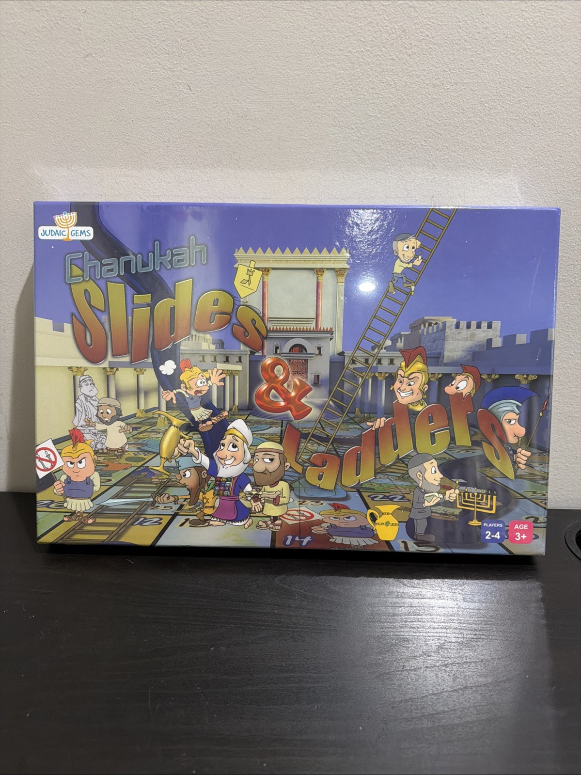 Judaic Gems Chanukah Slides & Ladders Board Game Players 2-4 Age 3+ Brand New