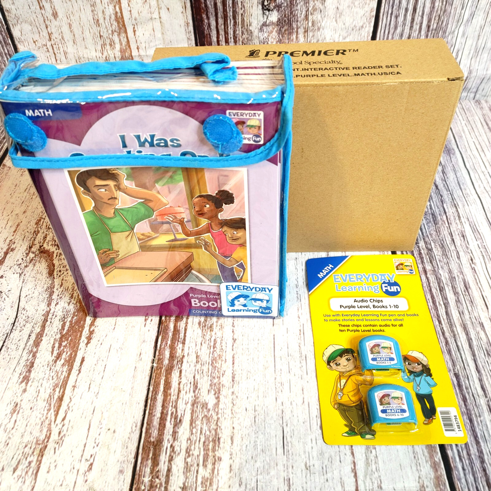 New Everyday Learning Fun Math Set Purple Level Books 1-10 w/ Audio Chips