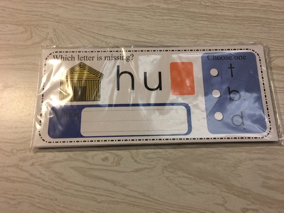 Ending Sounds – Wipe & Write Learning Center Activity – 21 Laminated Cards
