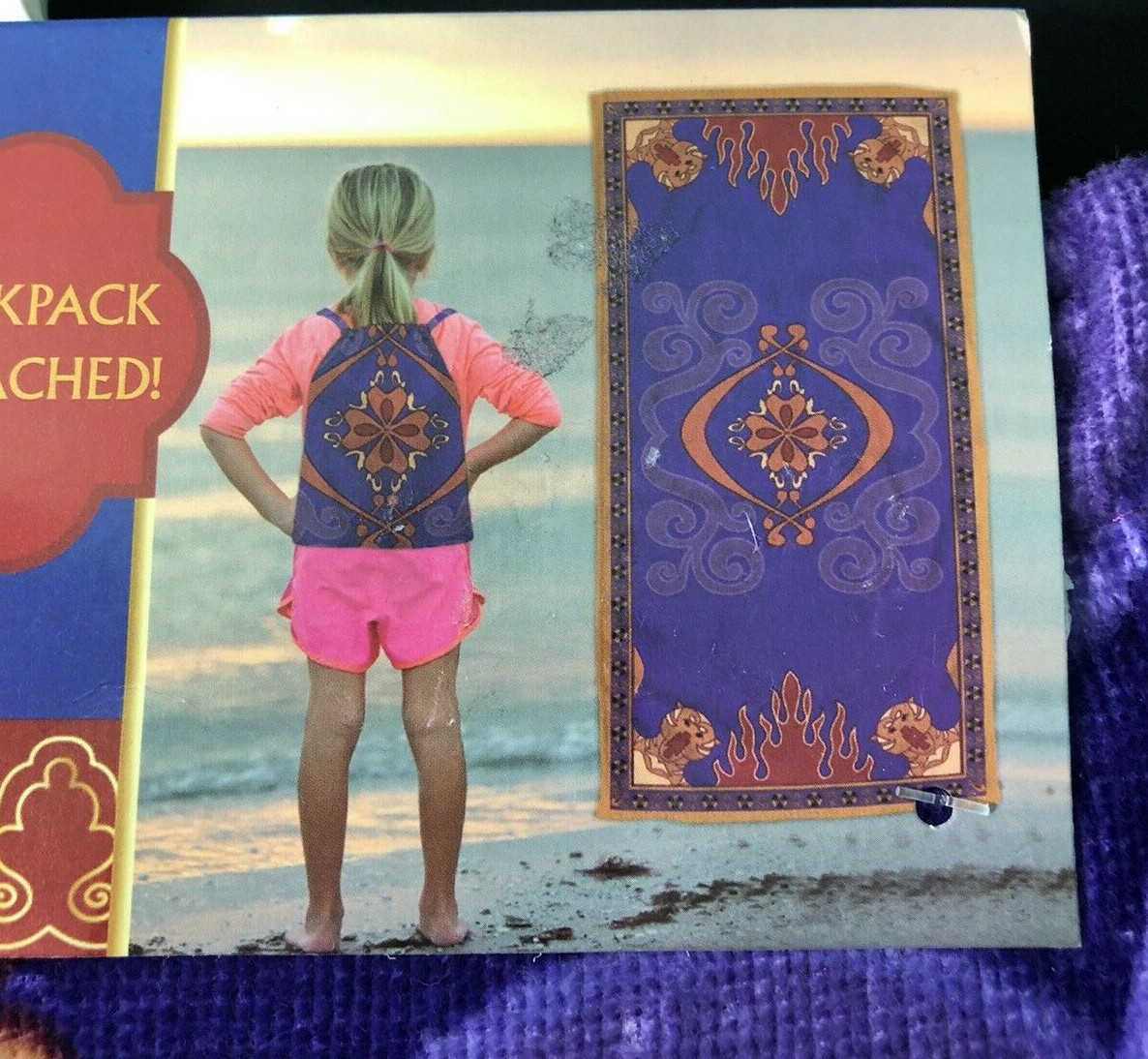 Backpack Beach Towel Toy Story or Alladin kids bath beach cotton new