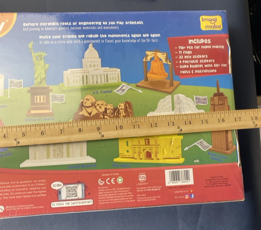 New Sealed Learn, Play, Build Project Mapology 10 USA Monuments 3D