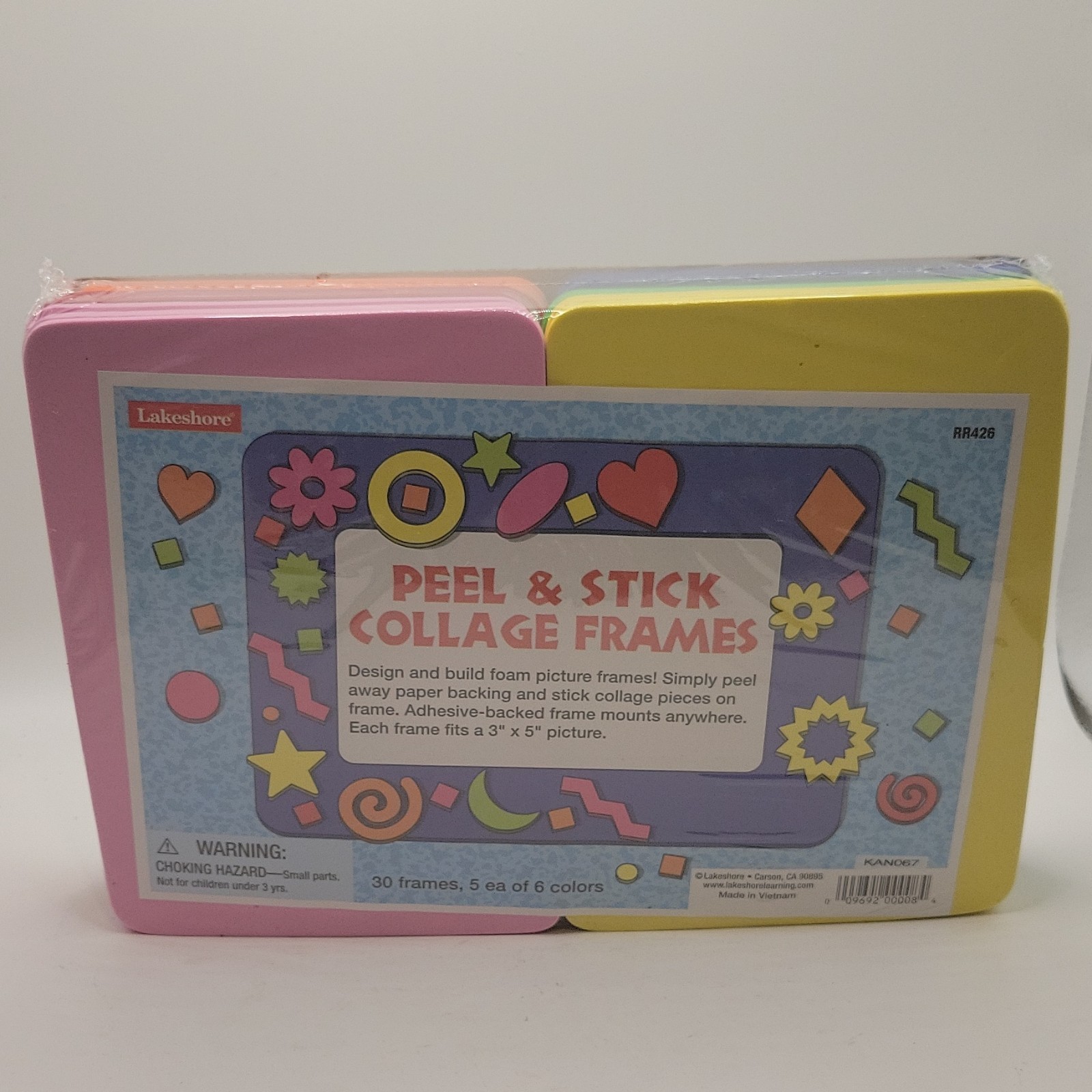 Lakeshore Peel & Stick Collage Frames 30 Multicolor Foam for Kids Ages 3+