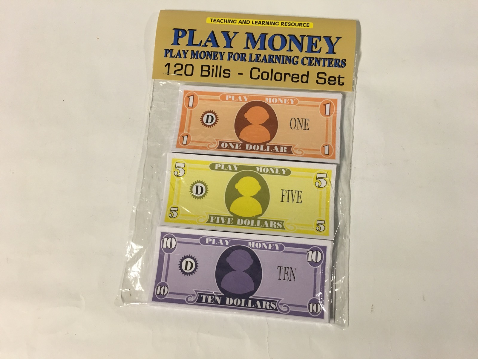 120 Bills – Play Pretend  Money  – Colored set