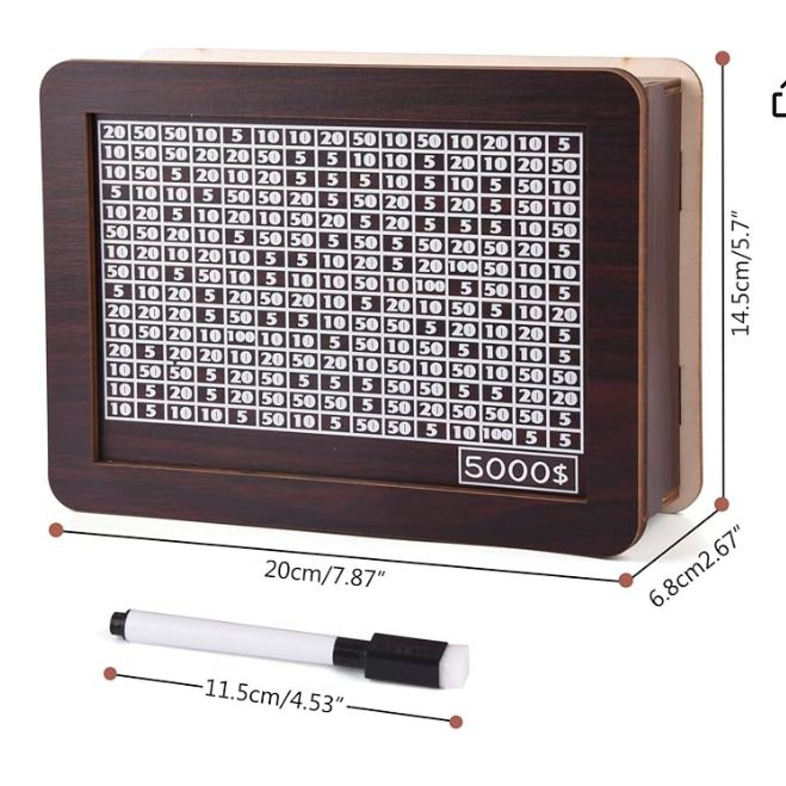 Cash Vault Wooden Saving Box, Coin Bank, Wooden Cash Box with Counter ($5000)