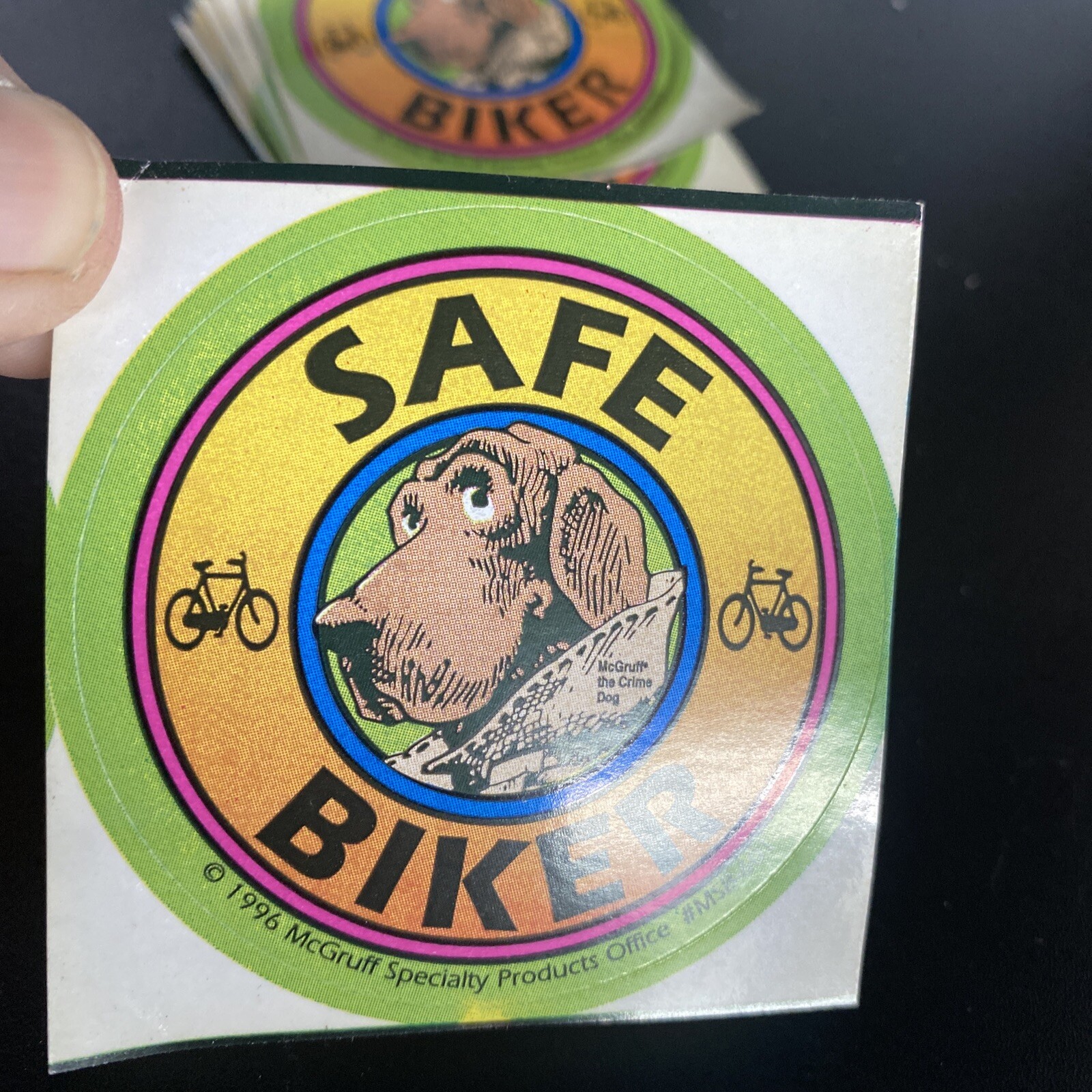 RARE! Vintage Discontinued ￼MCGRUFF JR THE CRIME FIGHTER Safe Biker STICKER NEW