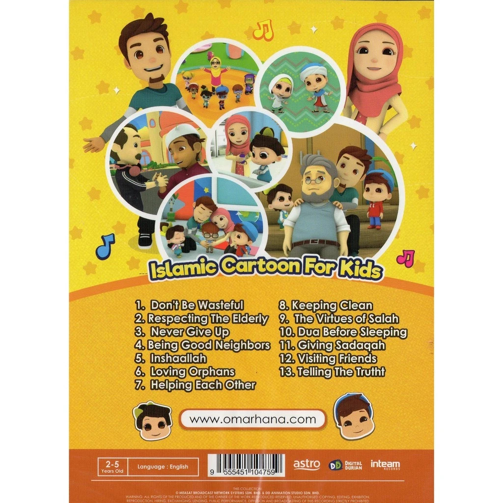 Omar & Hana DVD Islamic Cartoon For Kids Song Children Kids English Video Music
