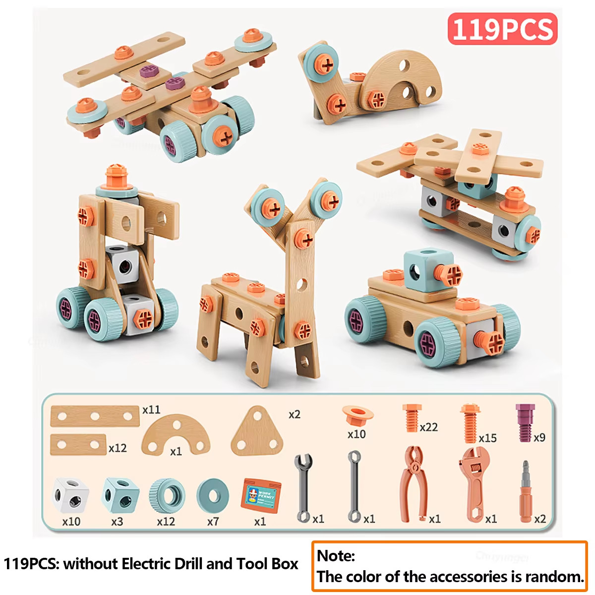 Ensemble D’Outils Pour Enfants, Kit De Jouets D’Assemblage D’Écrou De Bricolage,