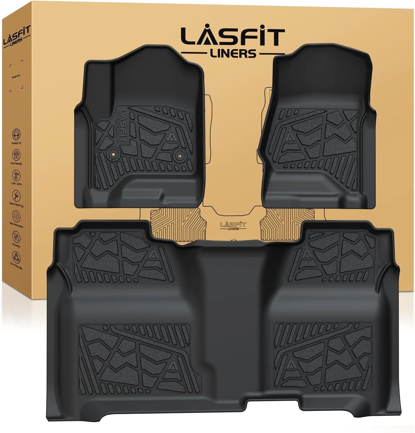LASFIT Floor Mats 2014-2018 for Chevrolet Chevy Silverado/GMC Sierra 1500 Only C