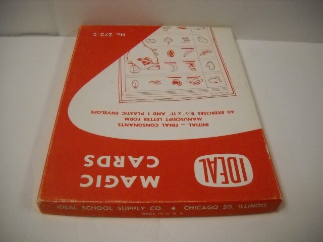 Vintage Ideal Magic Cards Initial & Final Consonants 20 Laminated 2-Sided Cards