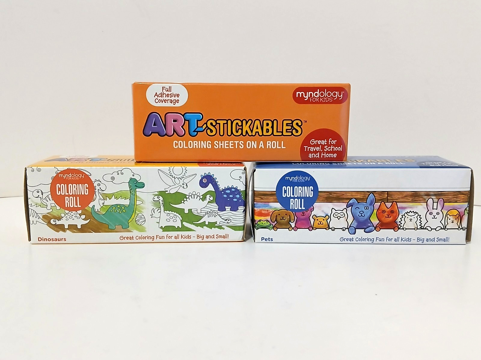 Art Stickables – Coloring Sheets on a Roll (Lot of 3 Full Adhesive) NEW For Kids
