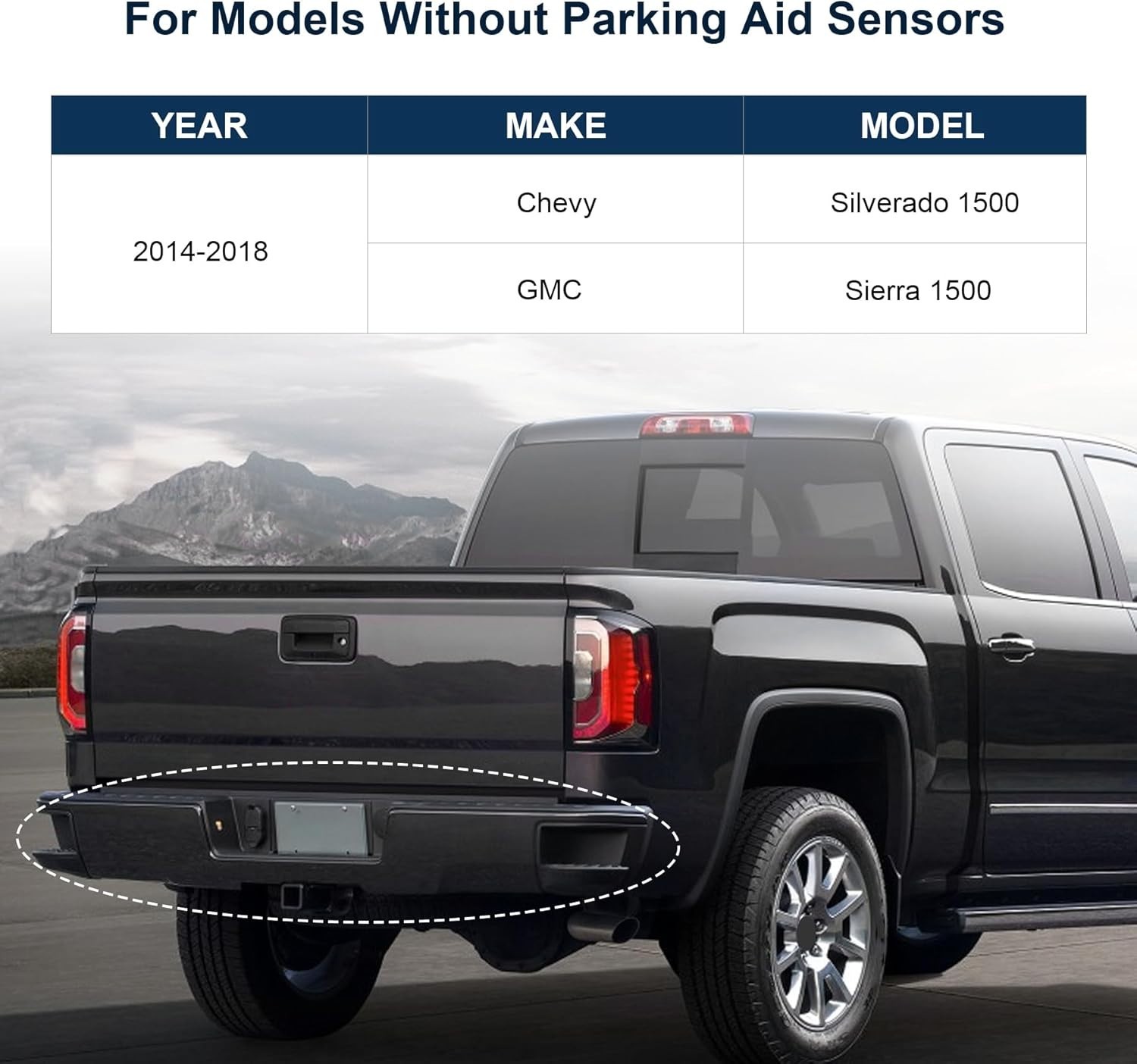 14-18 Chevy Silverado GMC Sierra 1500 Rear Step Bumper Assembly Black Steel w/o
