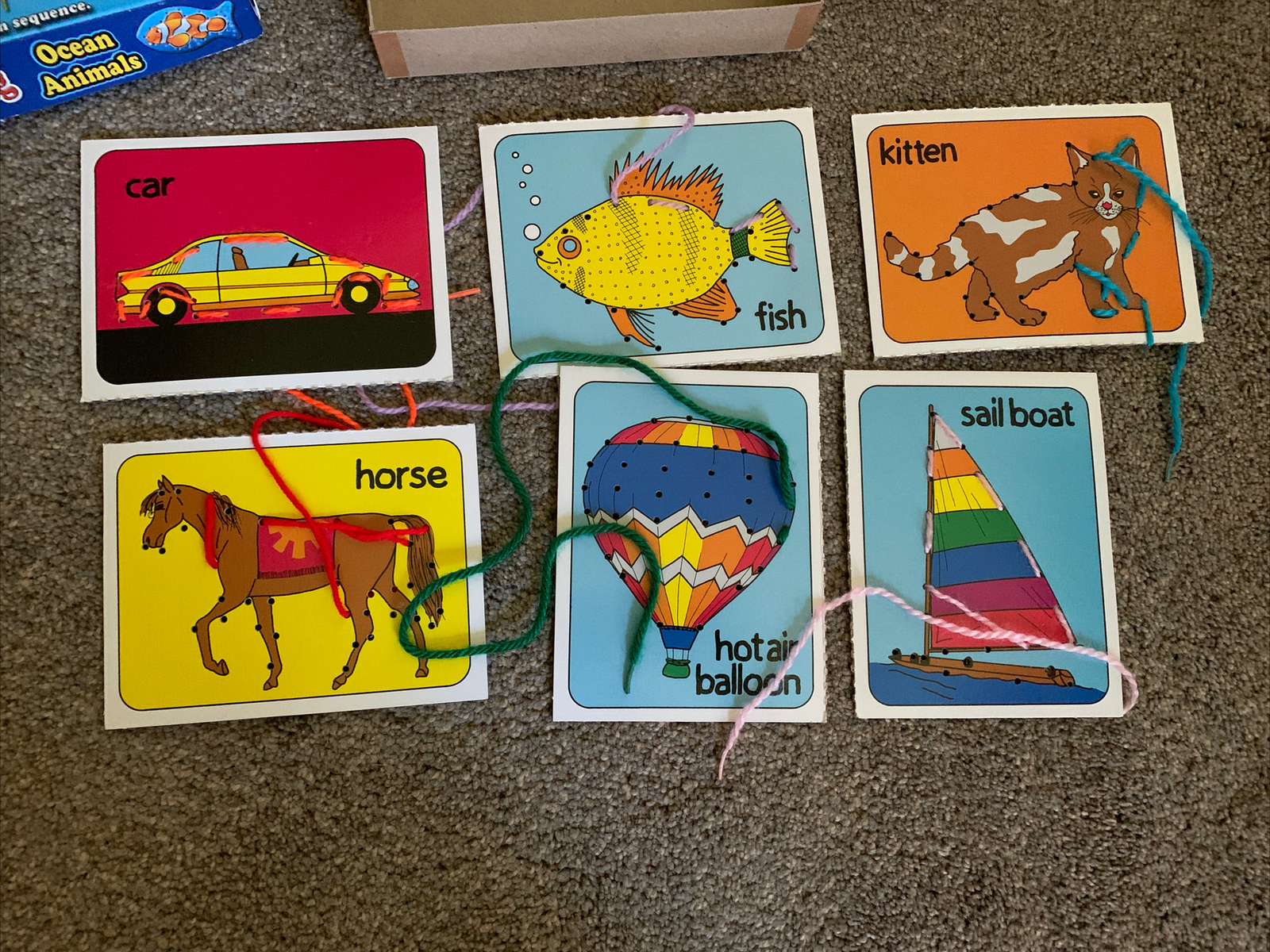 Lauri Dot to Dot Lacing Cards: Ocean Animals With Sewing Cards Boxes Lot