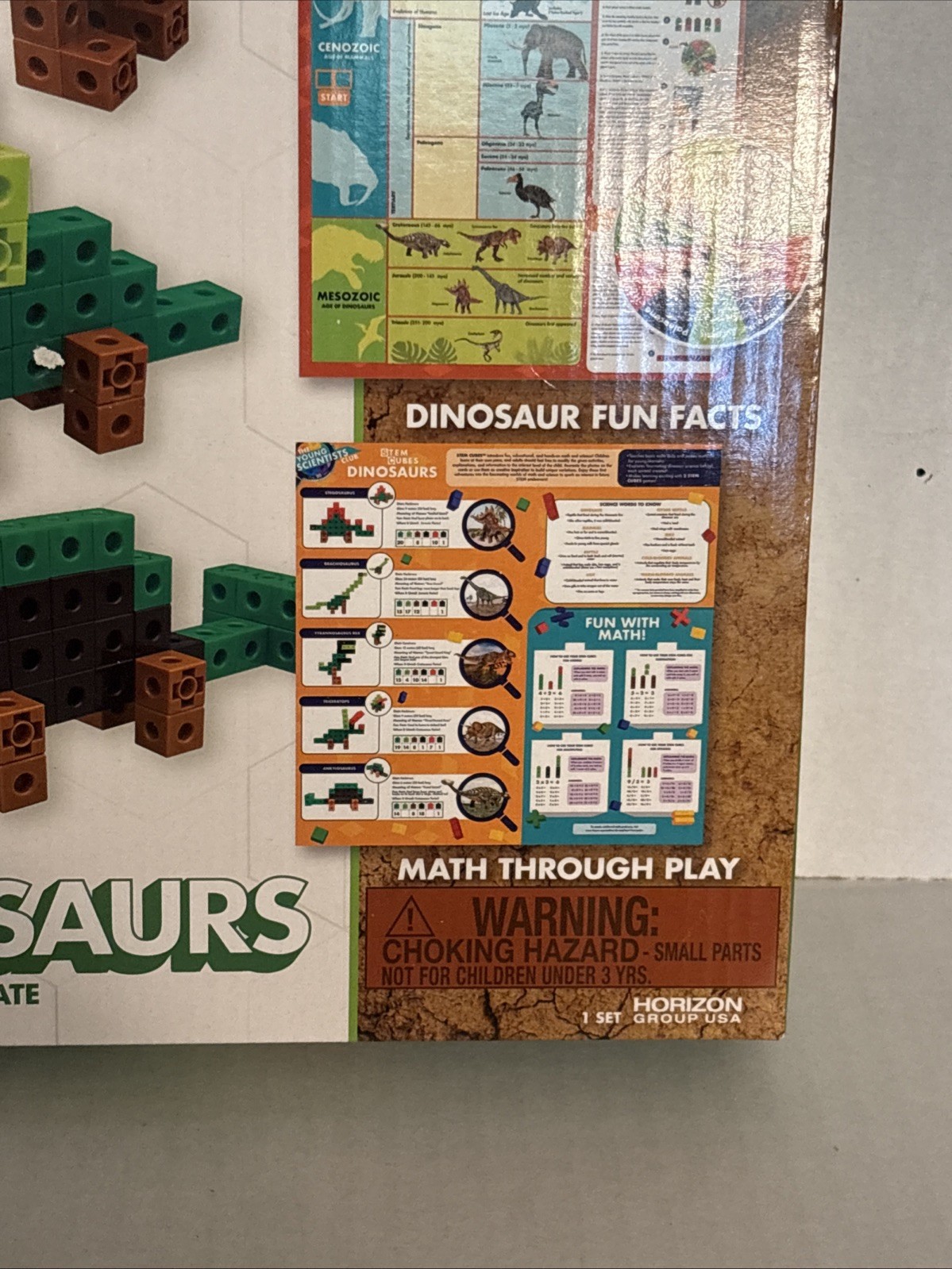 DINOSAURS Build Learn Create STEM CUBES Interactive Poster Dinosaur BRAND NEW