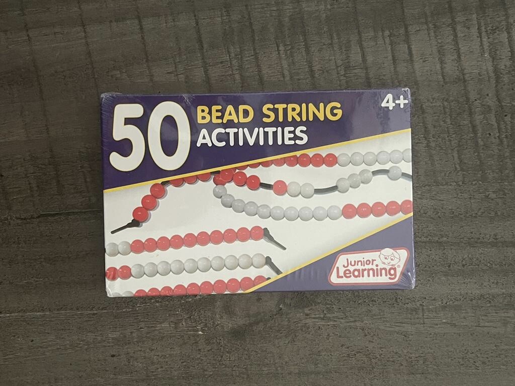 Junior Learning 50 Bead String Activities – Activity Cards – Beads Not Included