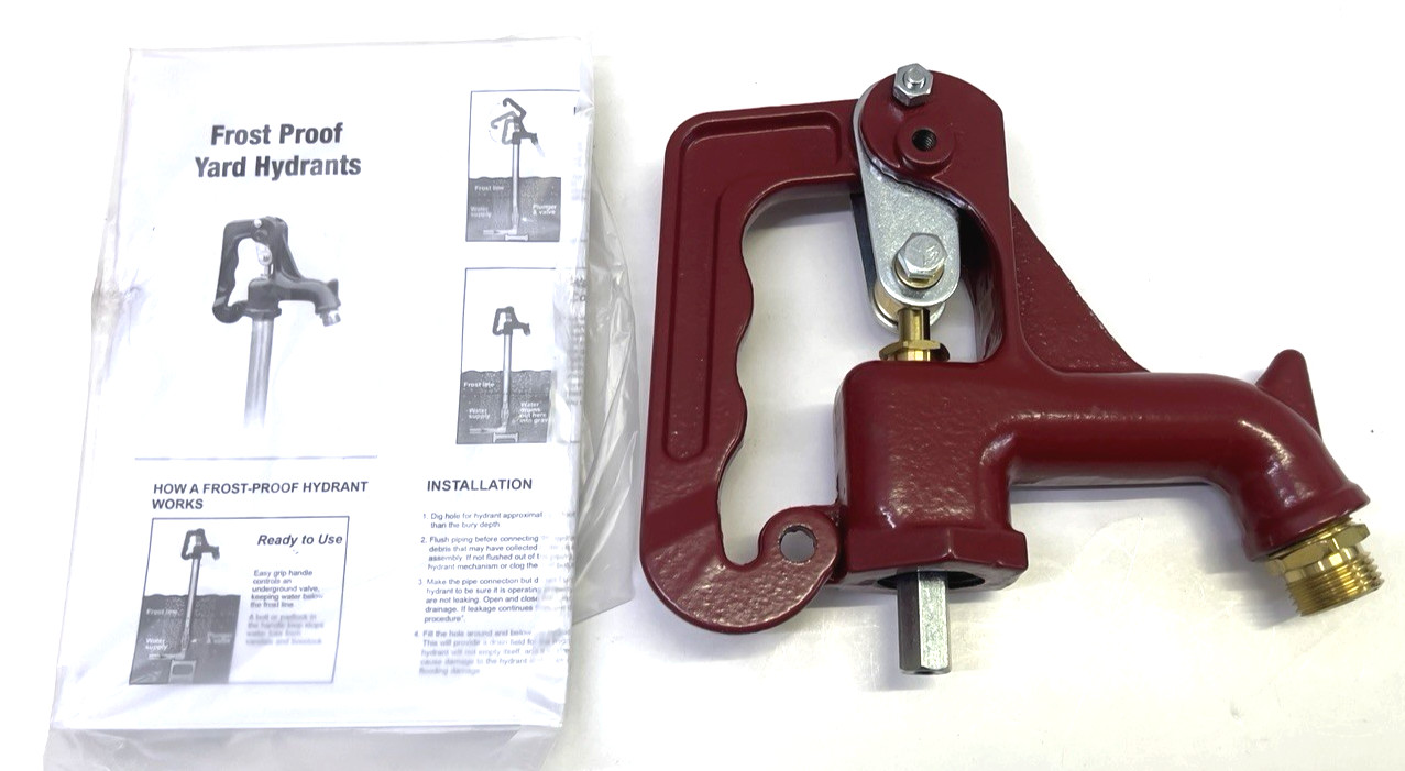 Yard Hydrant 3/8”-16 UNC Head Frost Free Outdoor Faucet Head Connect 3/4” Hose