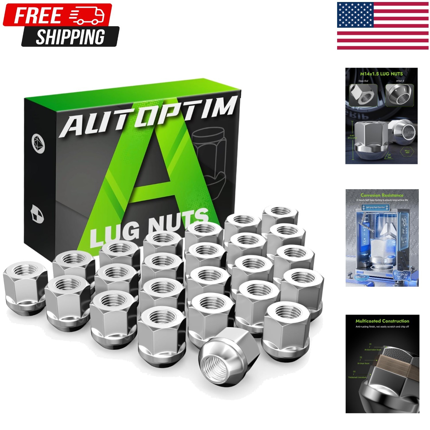 M14x1.5 24PCS Open End Lug Nuts – Replacement Chevy Silverado 1500 Tahoe Suburba