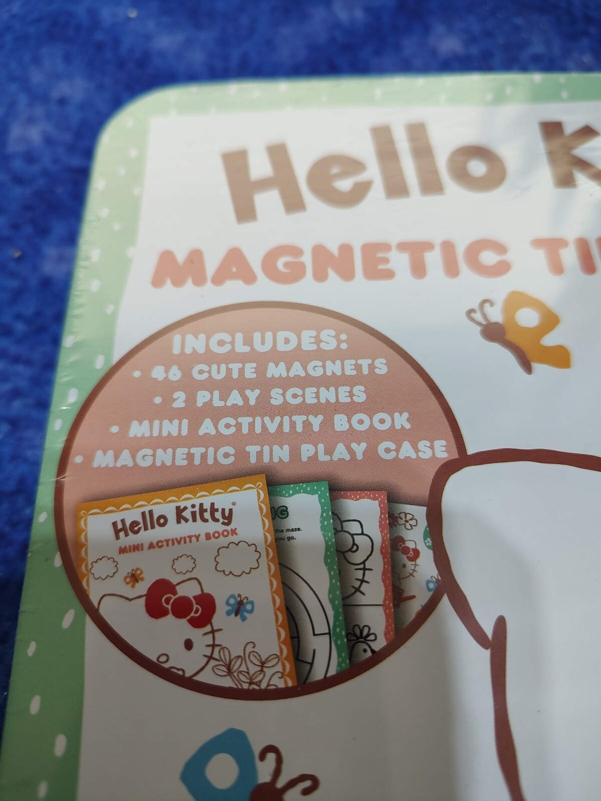 NEW Sealed Hello Kitty Magnetic Tin Play Set 47 Magnets Activity Books 3+