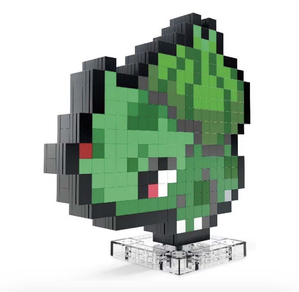 Pokemon Bulbasaur Mega Blocks Pixel Art Building Kit & Display Toy NEW