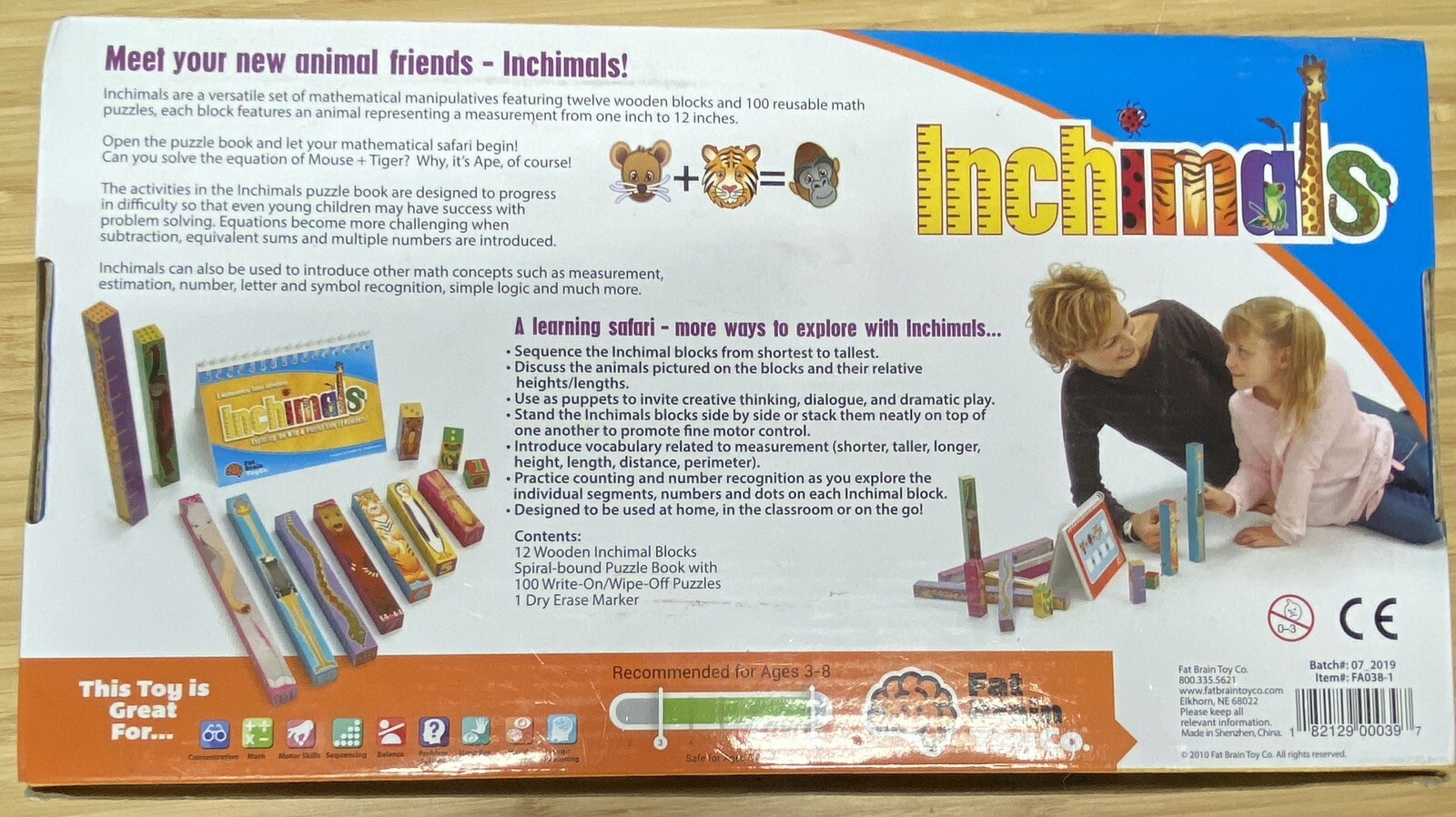 Fat Brain Toys INCHIMALS A Mathematical Safari Adventure Learning Homeschool