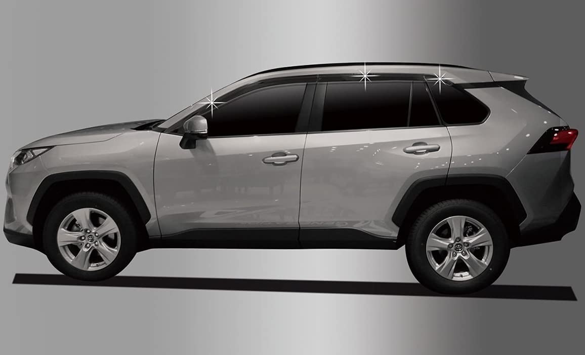 AUTOCLOVER Tape-On Rain Guards Window Visors 6 Pcs Set for Toyota Rav4 2019 2020