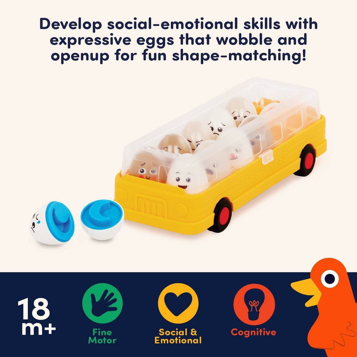 Battat Education EggXpress Yourself! Match & Learn Eggs: Shapes &
