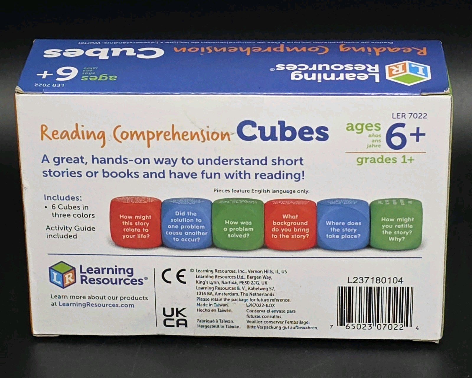 Learning Resources Reading Comprehension Cubes, 6/Set (LER7022) Ages 6+