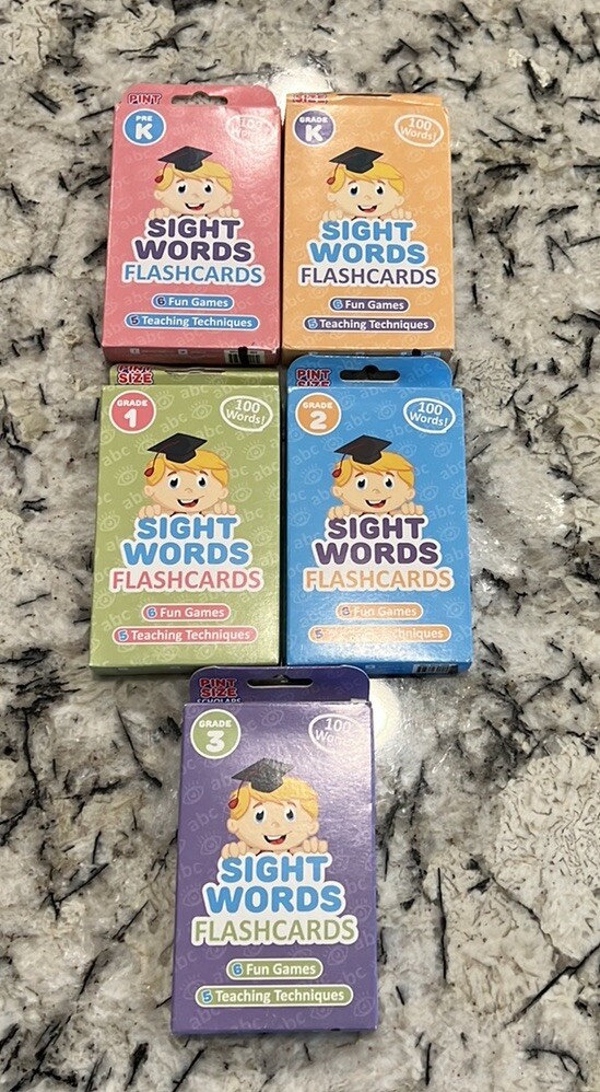 Pint Sized Scholars Pre-K and Kinder Sight Words Flashcards BUNDLE