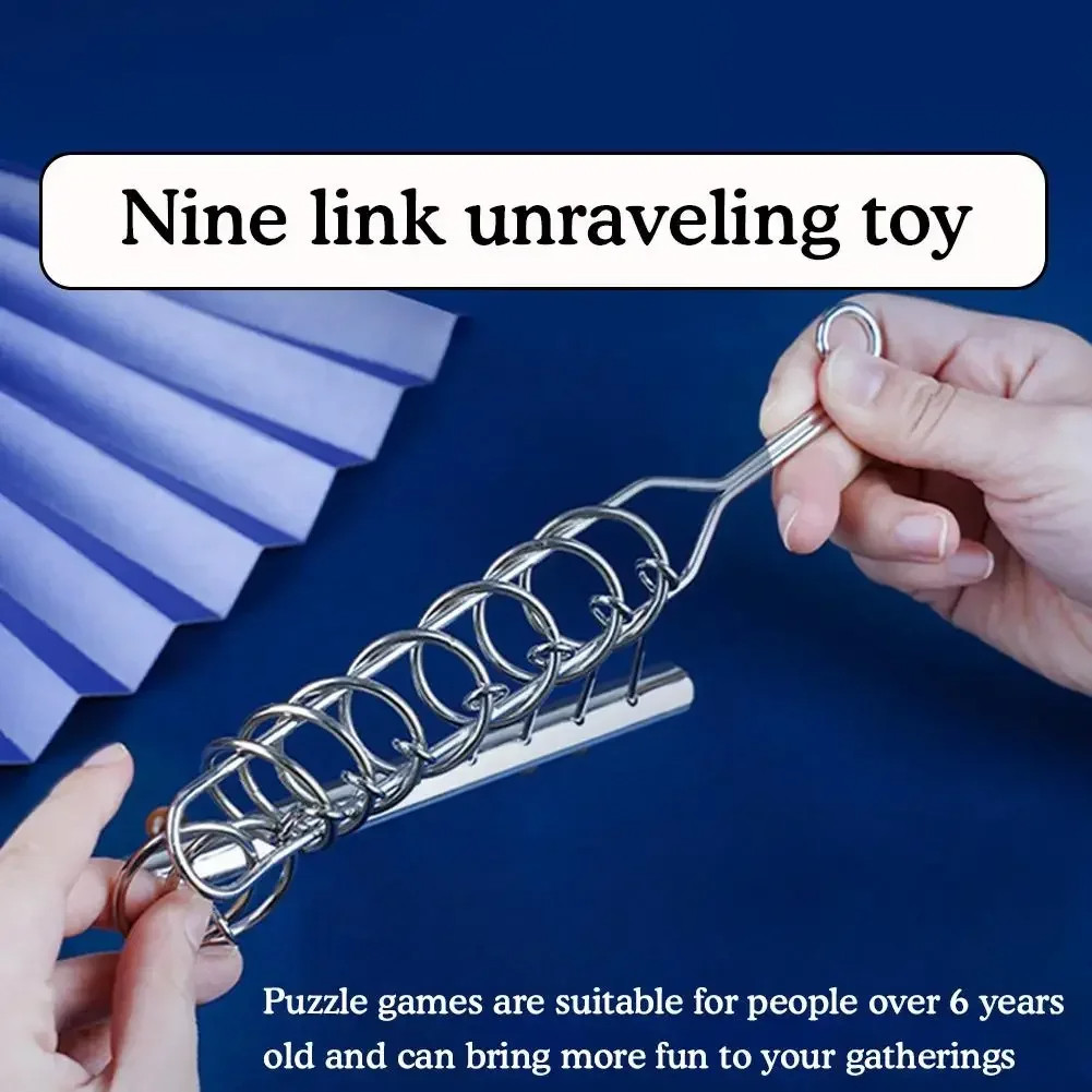 50PCS 3D Metal Puzzle Brain Teaser Disentanglement Iron Link Lock Toy