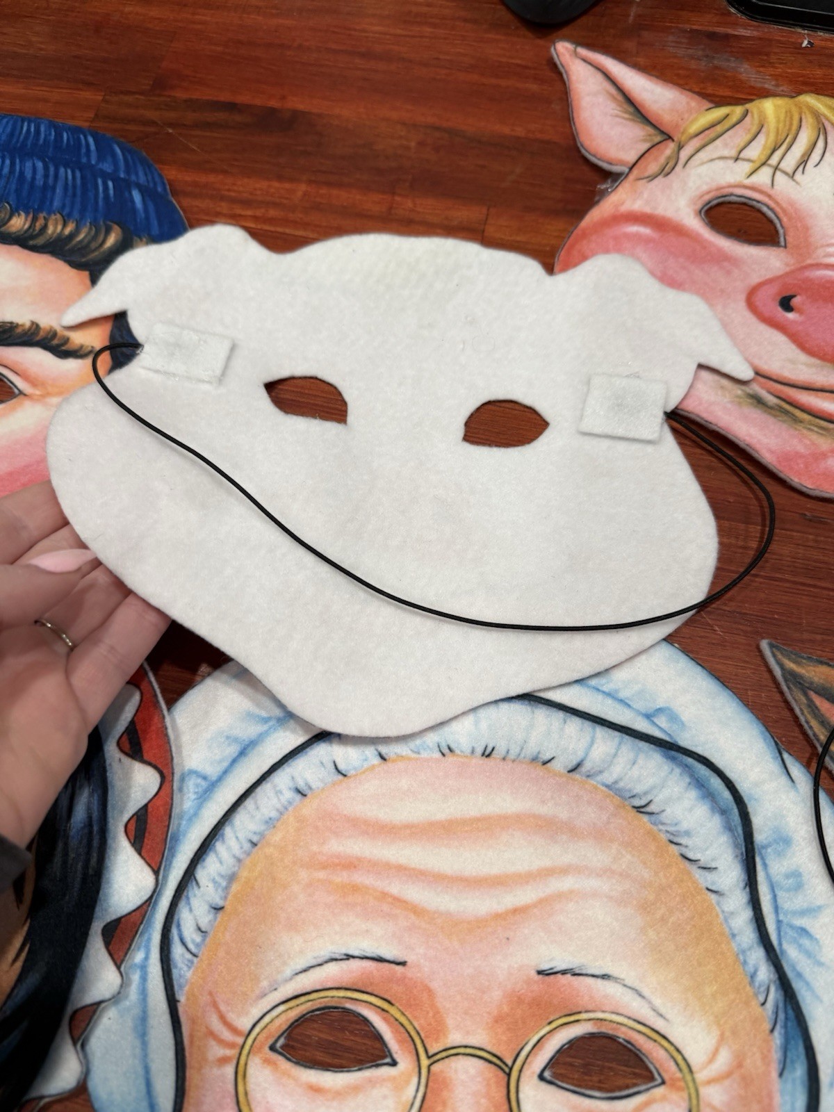 Lot Of Handmade Felt Masks For Fairy Tales 3 Pigs Goldilocks Bears Wolf