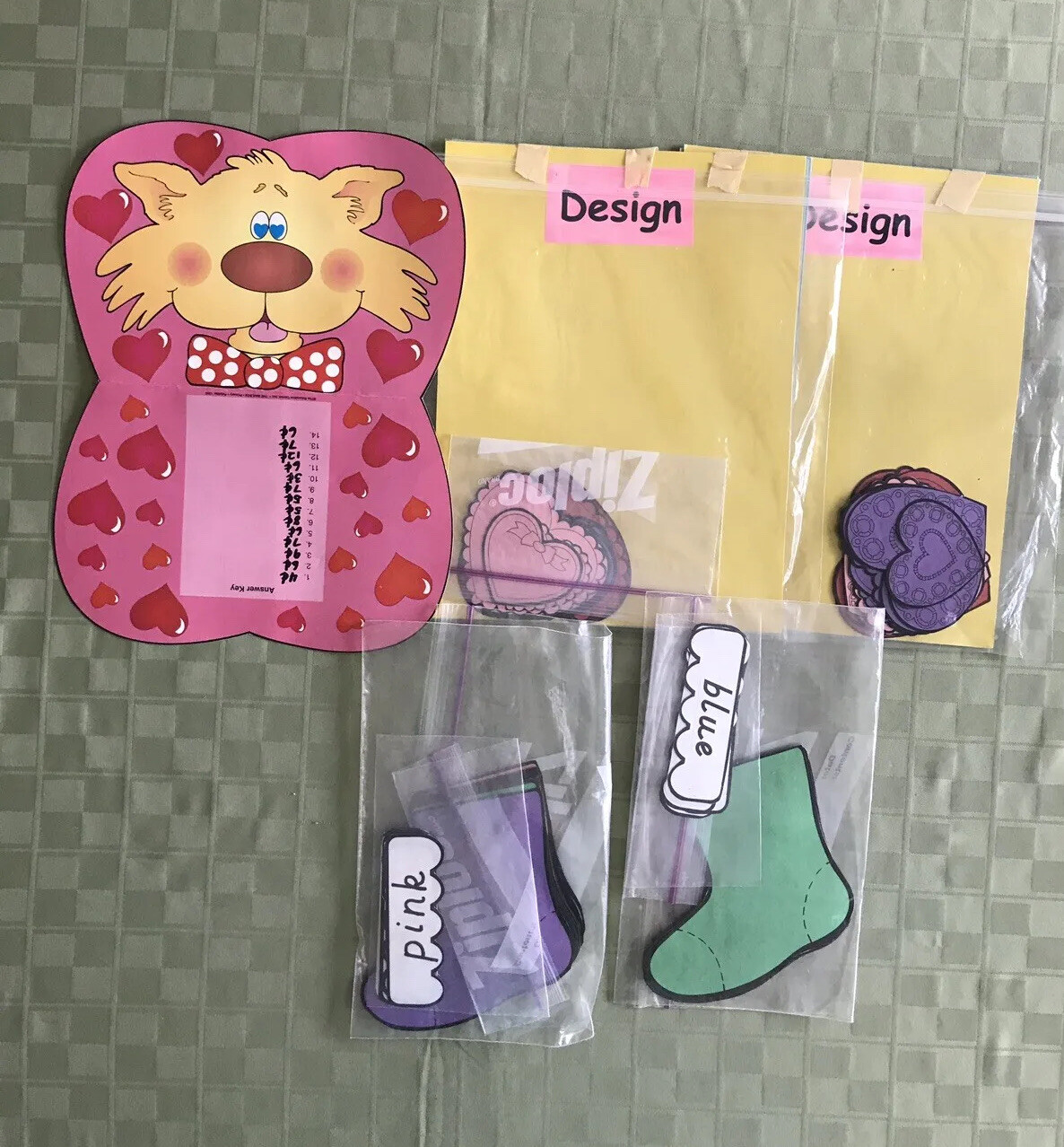 Learning Center THREE Games Valentines And Color Themes Prior Use Classroom