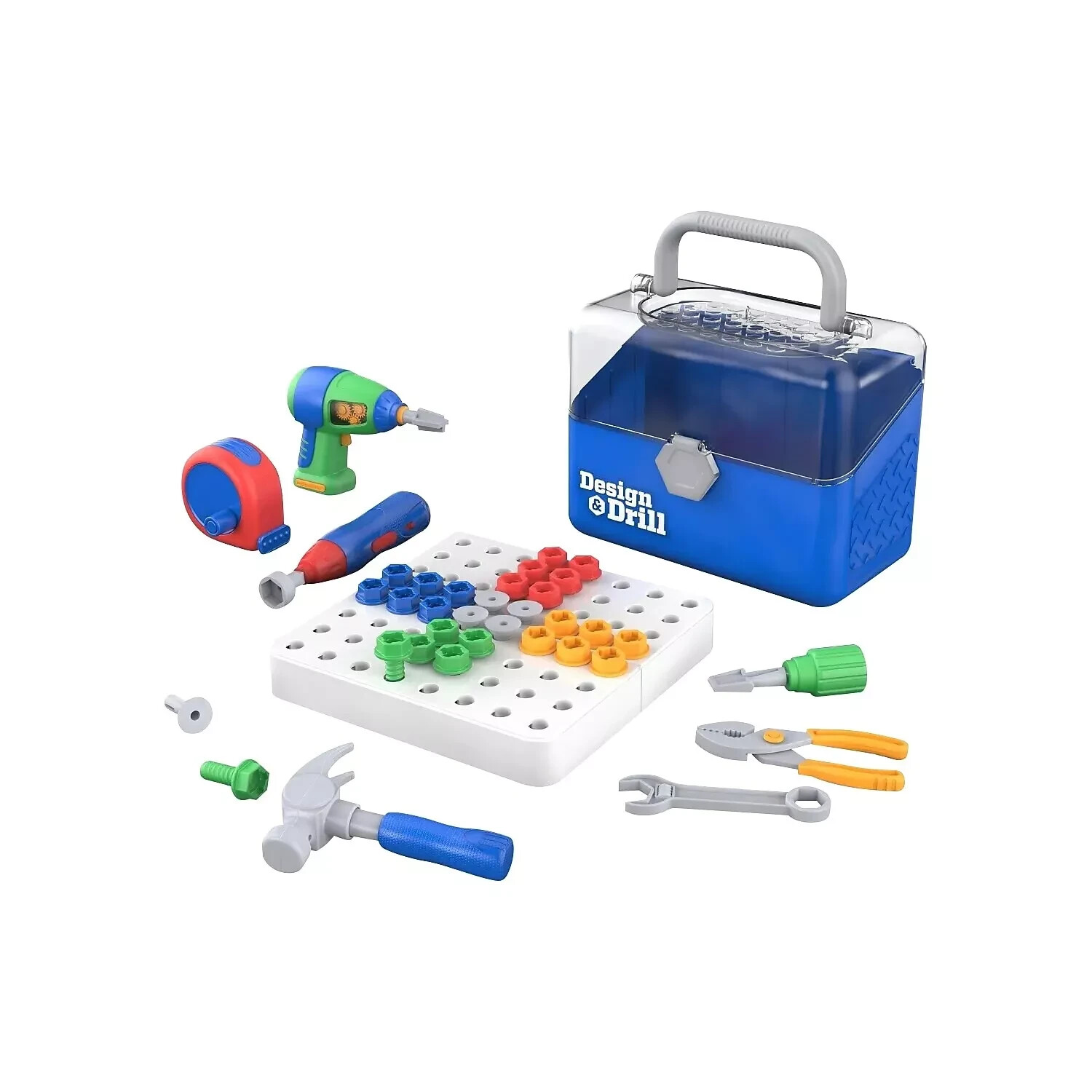 Educational Insights Design & Drill Toolbox STEM Toy 70 Pieces Boys + Girls 3+