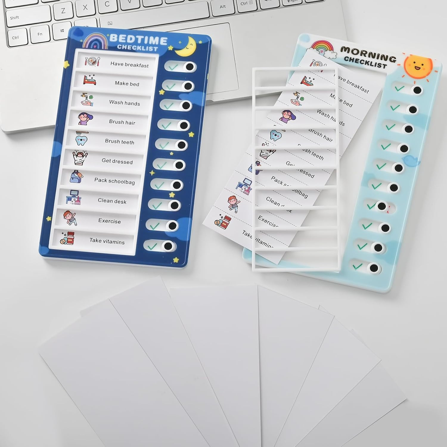 Upgrade 2 Pcs Chores Chart for Kids – Daily Routine Chore Chart for Kids Chore C