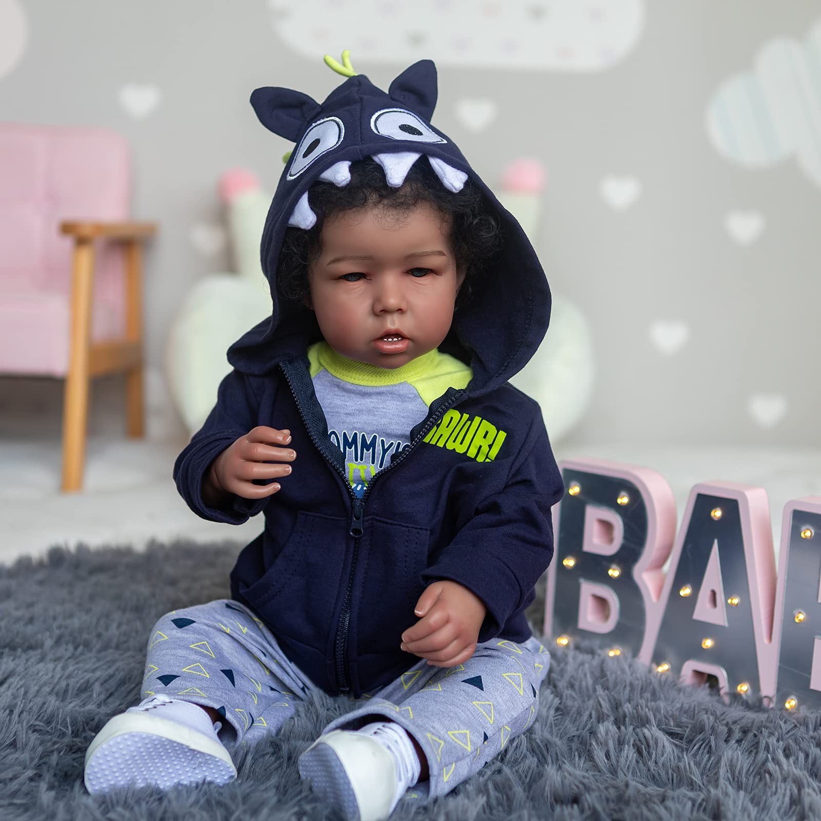 iCradle Reborn Baby Dolls Boy Black Biracial African American Realistic Newbo…