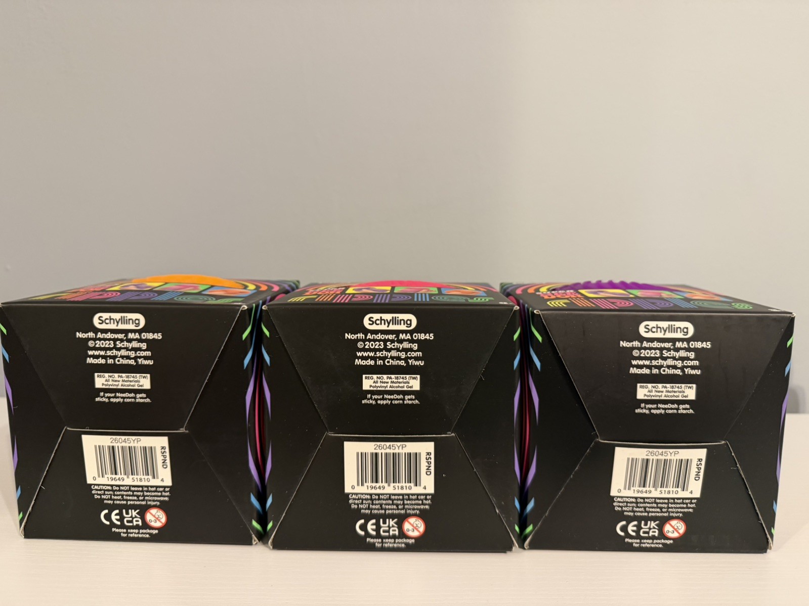 NeeDoh Super XL Ripples balls. SET OF 3. Orange, Pink & Purple- RARE
