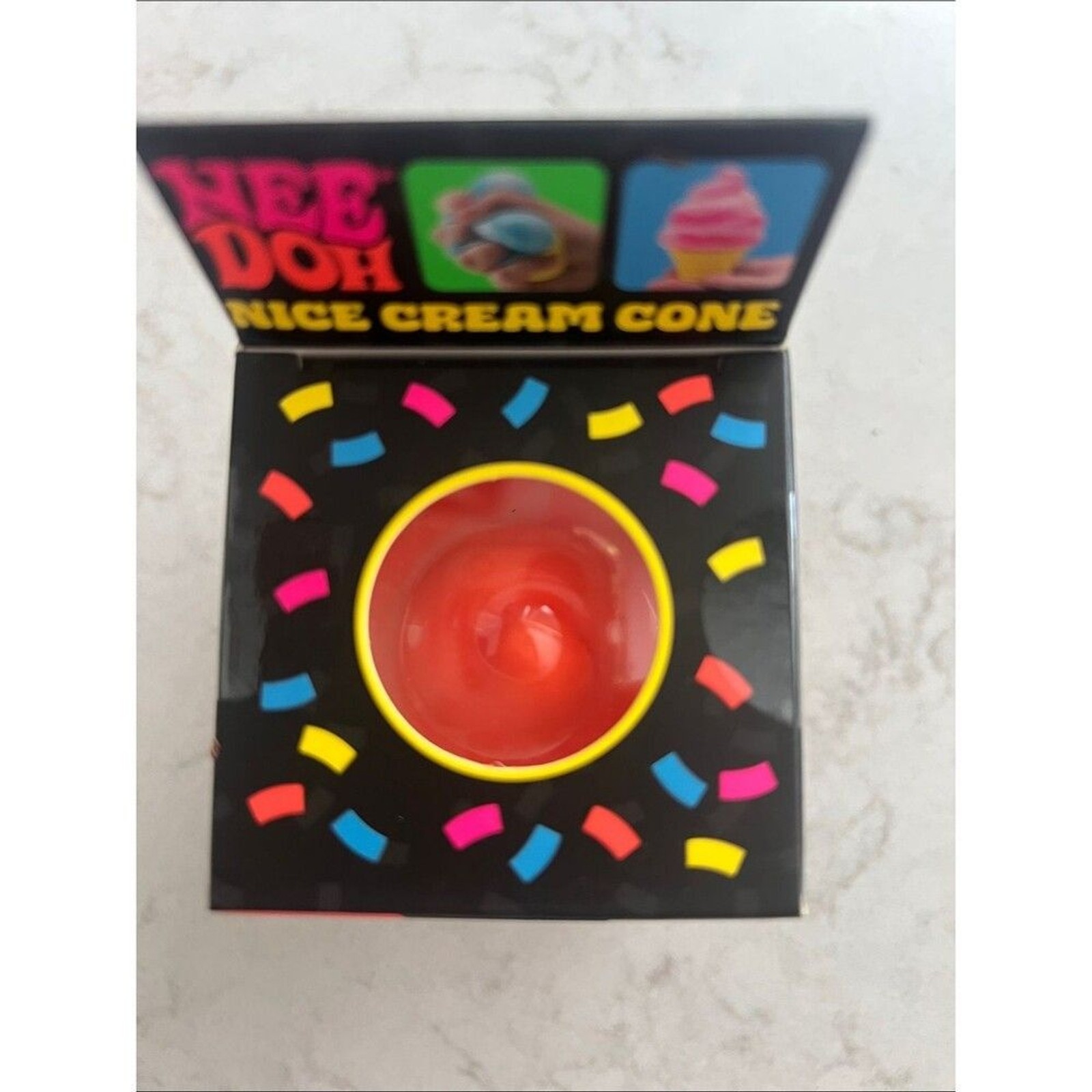 Needoh Orange Nice Dream Cone Squishy Squeezy Fidget Toy Ice cream