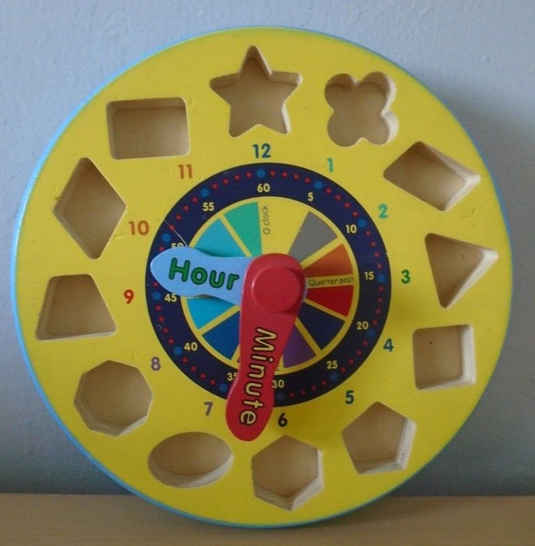 Melissa & Doug Learning Wood Shape Sorting Clock