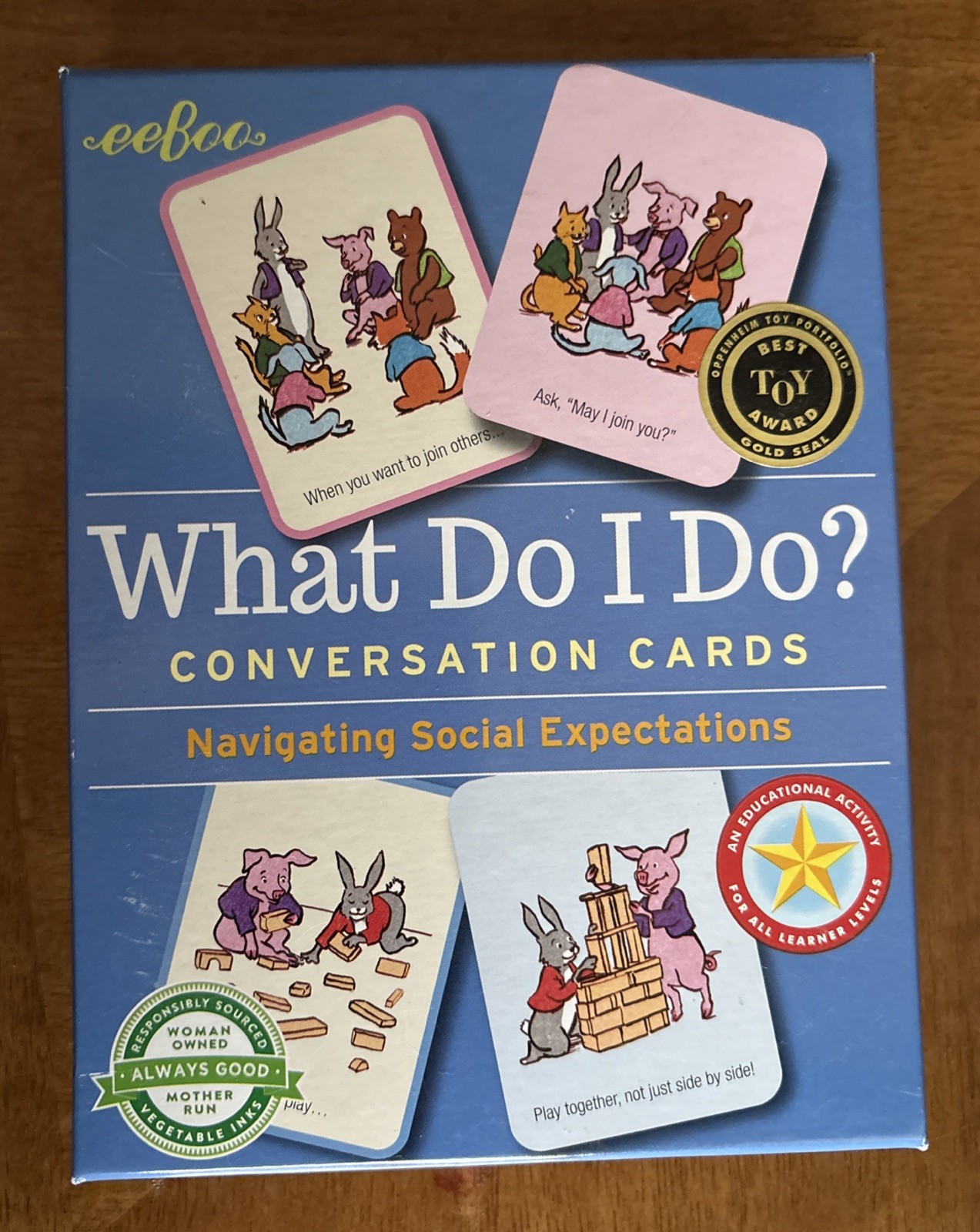 NEW Eeboo Converstion Cards Social, Emotional, & Logical Skills Lot of 3 Sealed