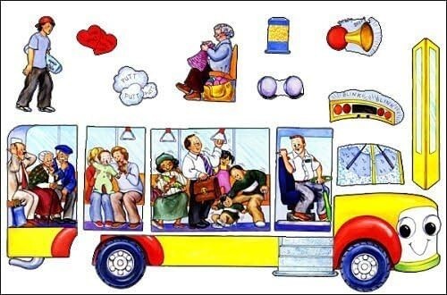 Wheels on the Bus Felt Figures for Flannel Board Build a Bus Story Time for Kids