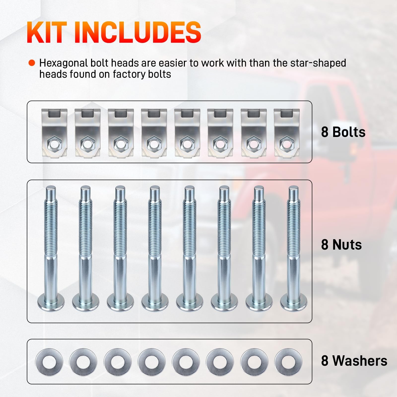 GDUKOP 924-311 Truck Bed Mounting Bolts Nuts Hardware Kit 1/2-13 UNC