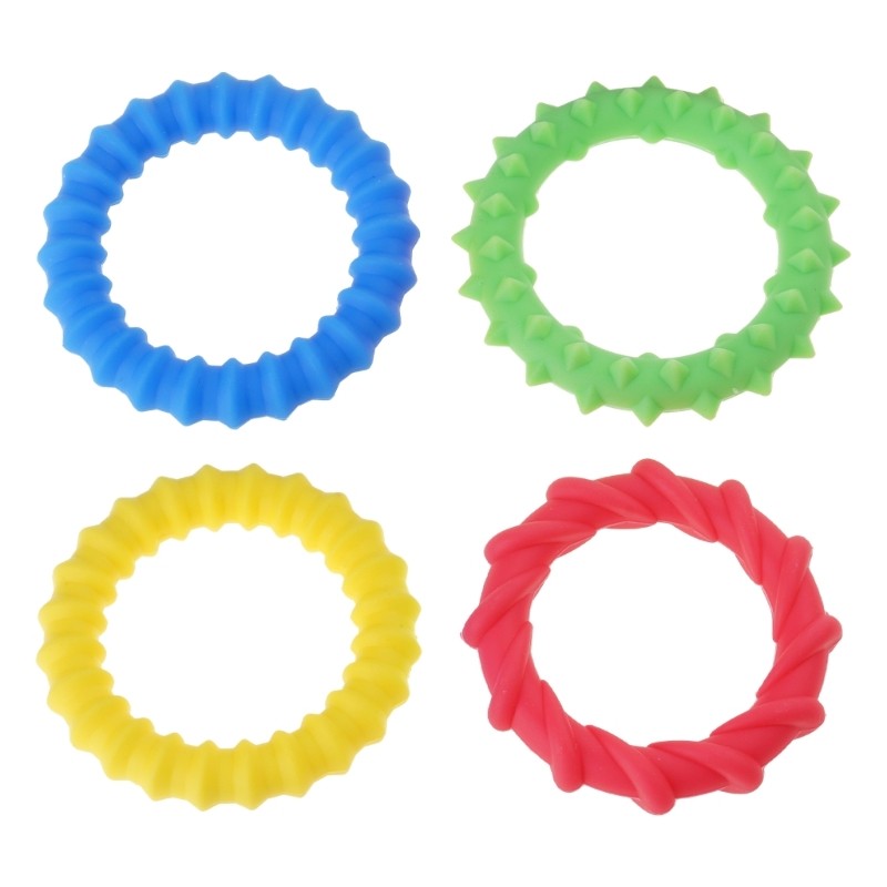 Textured Silicone Sensory Wrist Band for Concertrate and Stress Relief 4Pieces