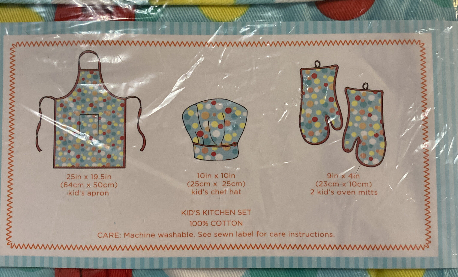 Martha Stewart Collection Kid’s Kitchen Set Chef Hat Apron & 2 Oven Mitts