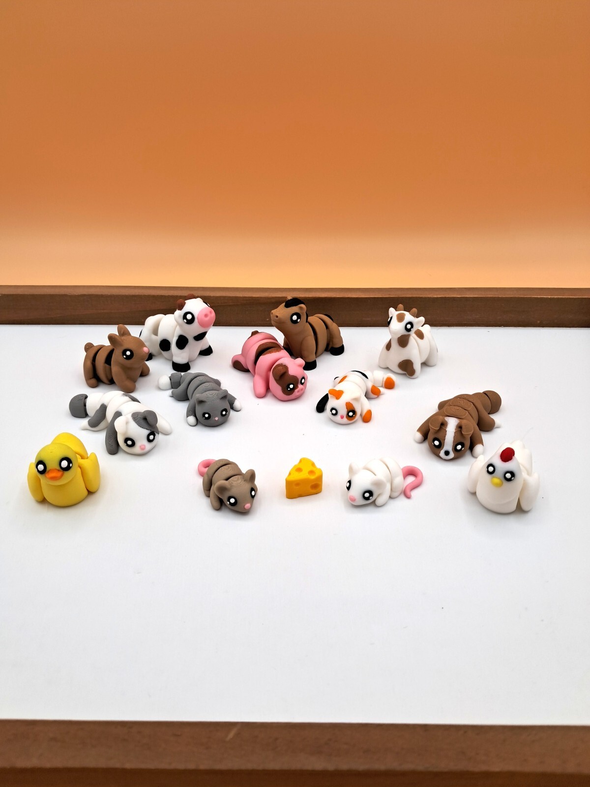 3D Printed Articulated Farm Animal Fidget Toy Set- Cow, Pig, Horse, etc -Sensory